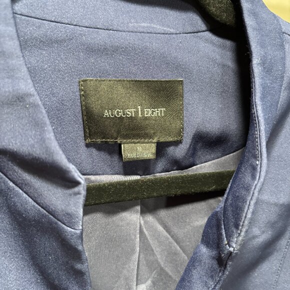 August 1 Eight Navy Satin Open Front Blazer Jacket – Women’s M - Picture 4 of 5